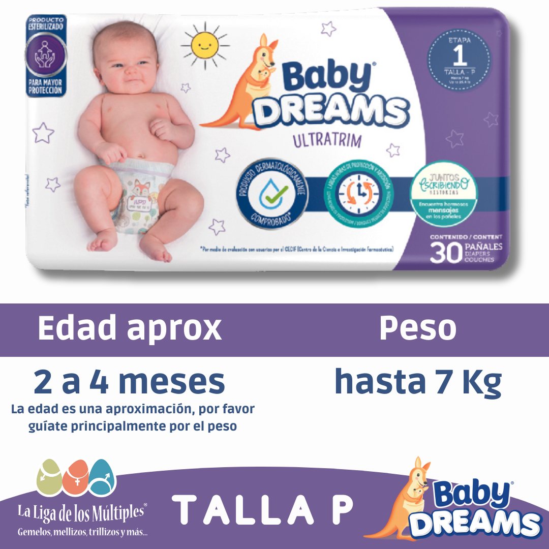 Pañales etapa 1 Talla P paca de 4 paquetes de 50 unds C/U